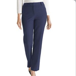 Chico’s 12P (2P) Pants Petite So Slimming Sophia Straight-Leg pockets blue NWT